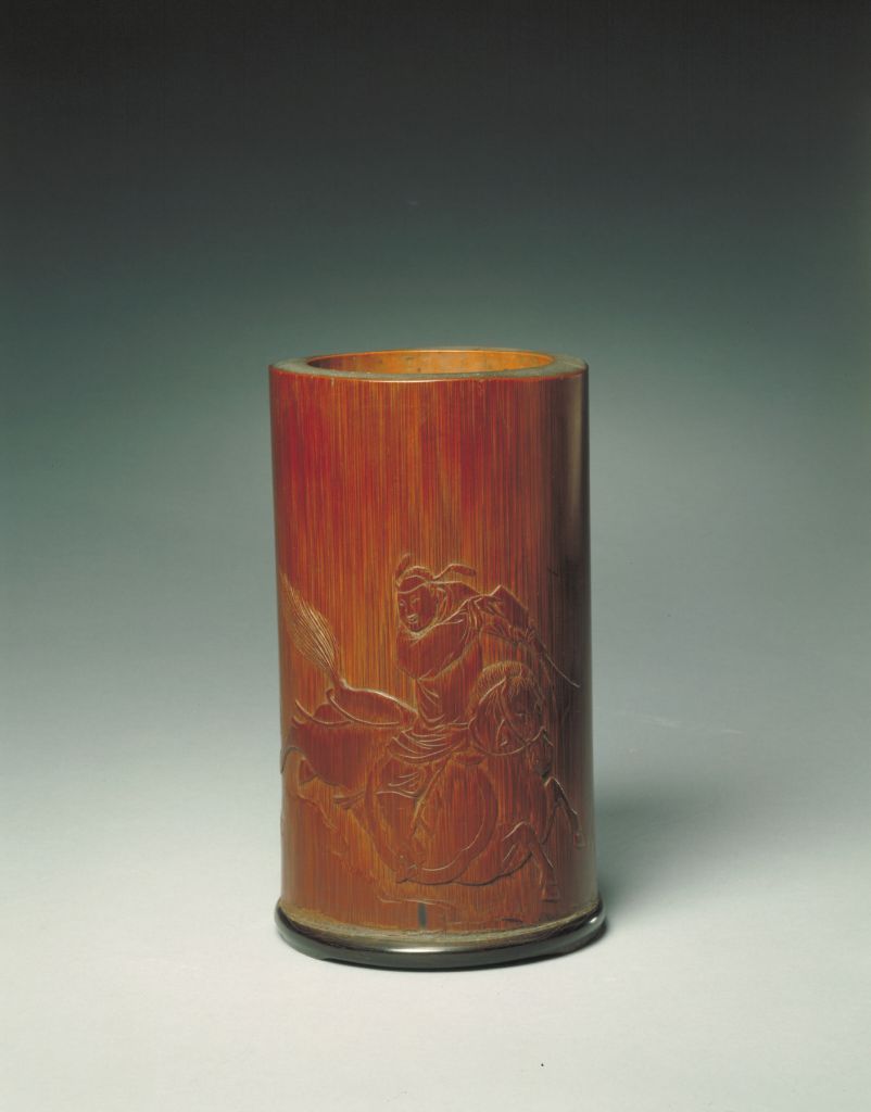 图片[1]-Bamboo knight picture pen holder-China Archive